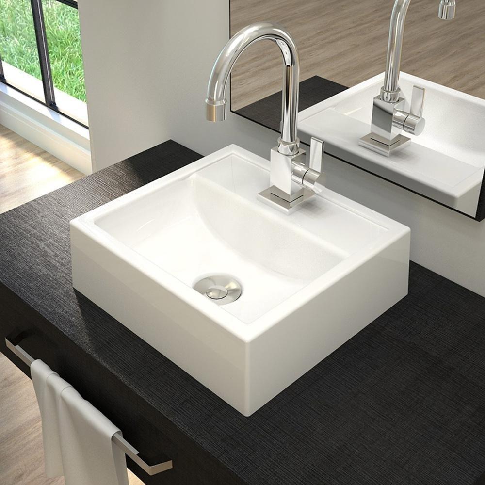 Kit 02 Cubas De Apoio C01 Banheiro Lavabo Q32W Branco - 5