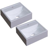 Kit 02 Cubas De Apoio C01 Banheiro Lavabo Q32W Branco - 1