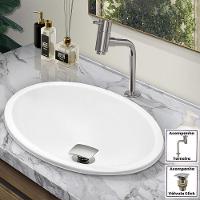 Cuba Pia Banheiro Sophia Torneira Dl05 Valvula Inox Click Branco - 2