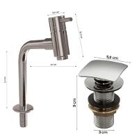 Cuba Pia Banheiro Sophia Torneira Dl05 Valvula Inox Click Branco - 3