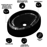 Kit 02 Cubas De Apoio Banheiro Lavabo C01 O39 Preto