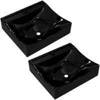 Kit 02 Cubas De Apoio Banheiro Lavabo C01 Q440 Preto - 1