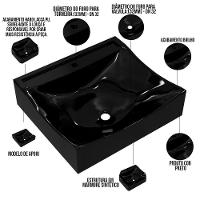 Kit 02 Cubas De Apoio Banheiro Lavabo C01 Q440 Preto