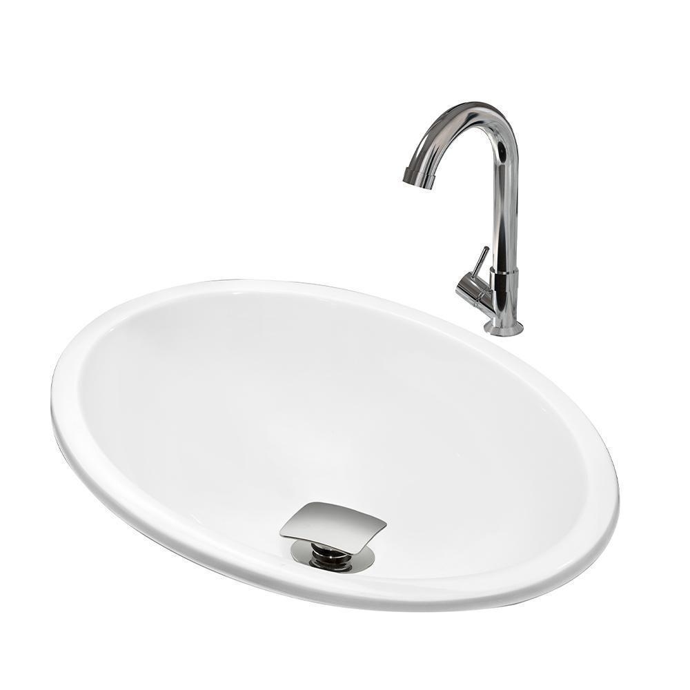 Cuba Pia Banheiro Sophia Torneira Dl04 Valvula Inox Click Branco - 1