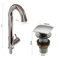 Cuba Pia Banheiro Sophia Torneira Dl04 Valvula Inox Click Branco - 4