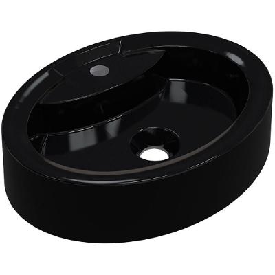 Cuba De Apoio Oval C01 Para Banheiro Onix O43 Preto Brilho