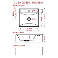 Cuba De Apoio Quadrada Para Banheiro Lavabo C01 Q39W Bege - 3