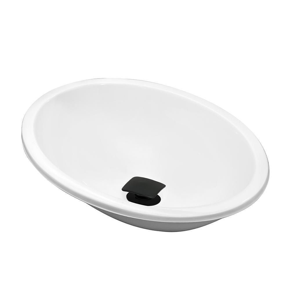 Cuba Pia Banheiro Sophia Com Valvula Click Black Branco - 1