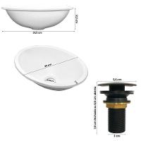 Cuba Pia Banheiro Sophia Com Valvula Click Black Branco - 2