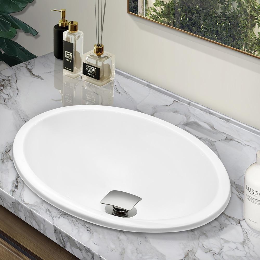 Cuba Pia Banheiro Sophia Com Valvula Click Inox Branco - 3