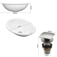 Cuba Pia Banheiro Sophia Com Valvula Click Inox Branco - 2