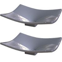 Kit 02 Cubas De Apoio Banheiro Lavabo C01 Folha F44 Cinza - 1