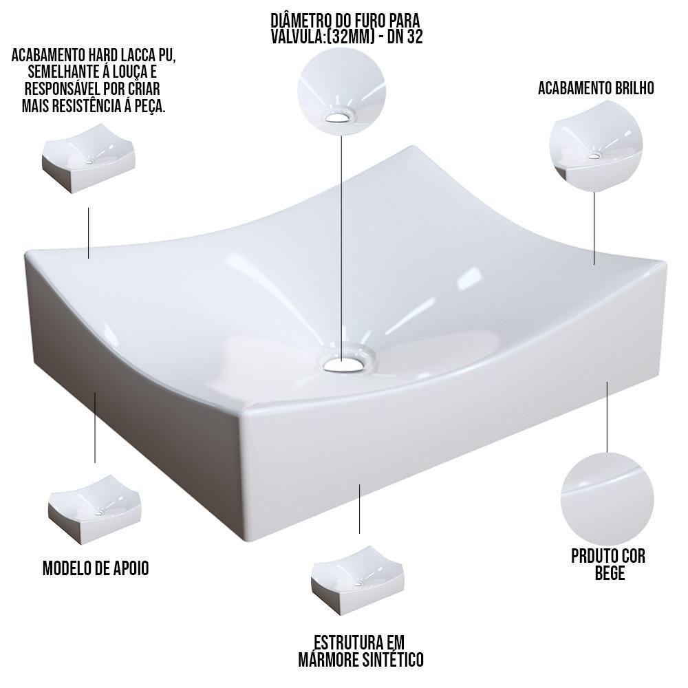 Kit 02 Cubas De Apoio Banheiro Lavabo C01 Ml44W Bege - 4