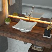 Cuba De Apoio Para Banheiro Quadrada C01 Lux Bege - 3