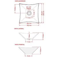 Cuba De Apoio Para Banheiro Quadrada C01 Lux Rosa - 2