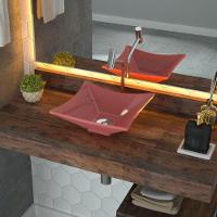 Cuba De Apoio Para Banheiro Quadrada C01 Lux Rosa - 3