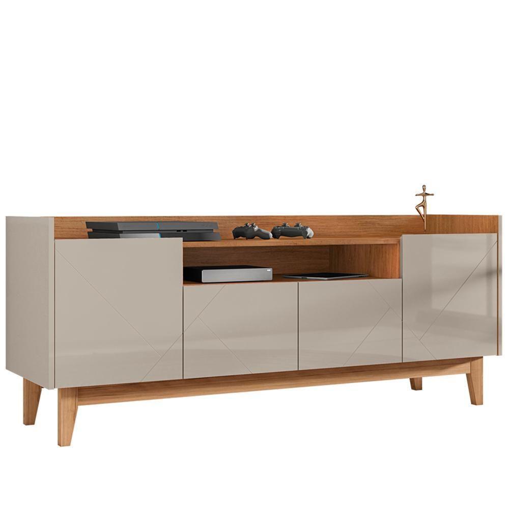 Rack 4 Portas Para Tv 60 Polegadas 011071 Off White Cedro Dcasa Off White Cedro - 1