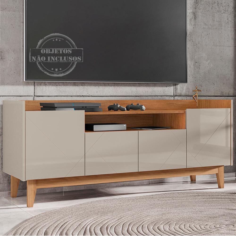 Rack 4 Portas Para Tv 60 Polegadas 011071 Off White Cedro Dcasa Off White Cedro - 2