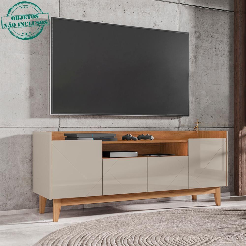 Rack 4 Portas Para Tv 60 Polegadas 011071 Off White Cedro Dcasa Off White Cedro - 4