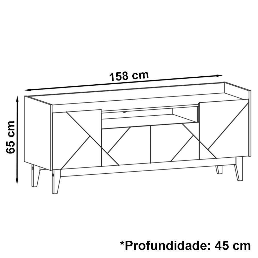 Rack 4 Portas Para Tv 60 Polegadas 011071 Off White Cedro Dcasa Off White Cedro - 7