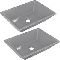 Kit 02 Cubas De Apoio Banheiro Lavabo C01 Rt45 Cinza - 1