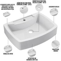 Cuba De Apoio Retangular Banheiro Lavabo C01 Rt50 Branco - 7