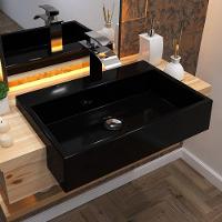 Cuba De Semi Encaixe Retangular C01 Banheiro Xrt55 Preto - 3