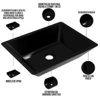 Cuba De Apoio Retangular Para Banheiro Lavabo C01 Rt45 Preto - 6