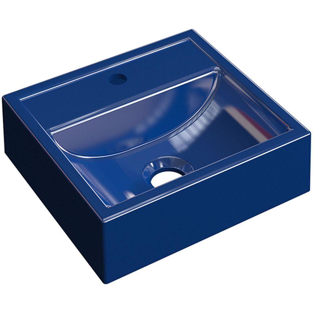 Cuba De Apoio Quadrada C01 Para Banheiro Q32W Azul Escuro - 1