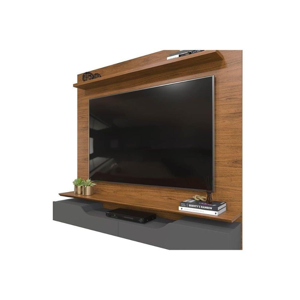 Painel p/ TV Casal Levi Tv até 60 Polegadas c/ 2 Portas Off White/Freijó - DJ Móveis - 2