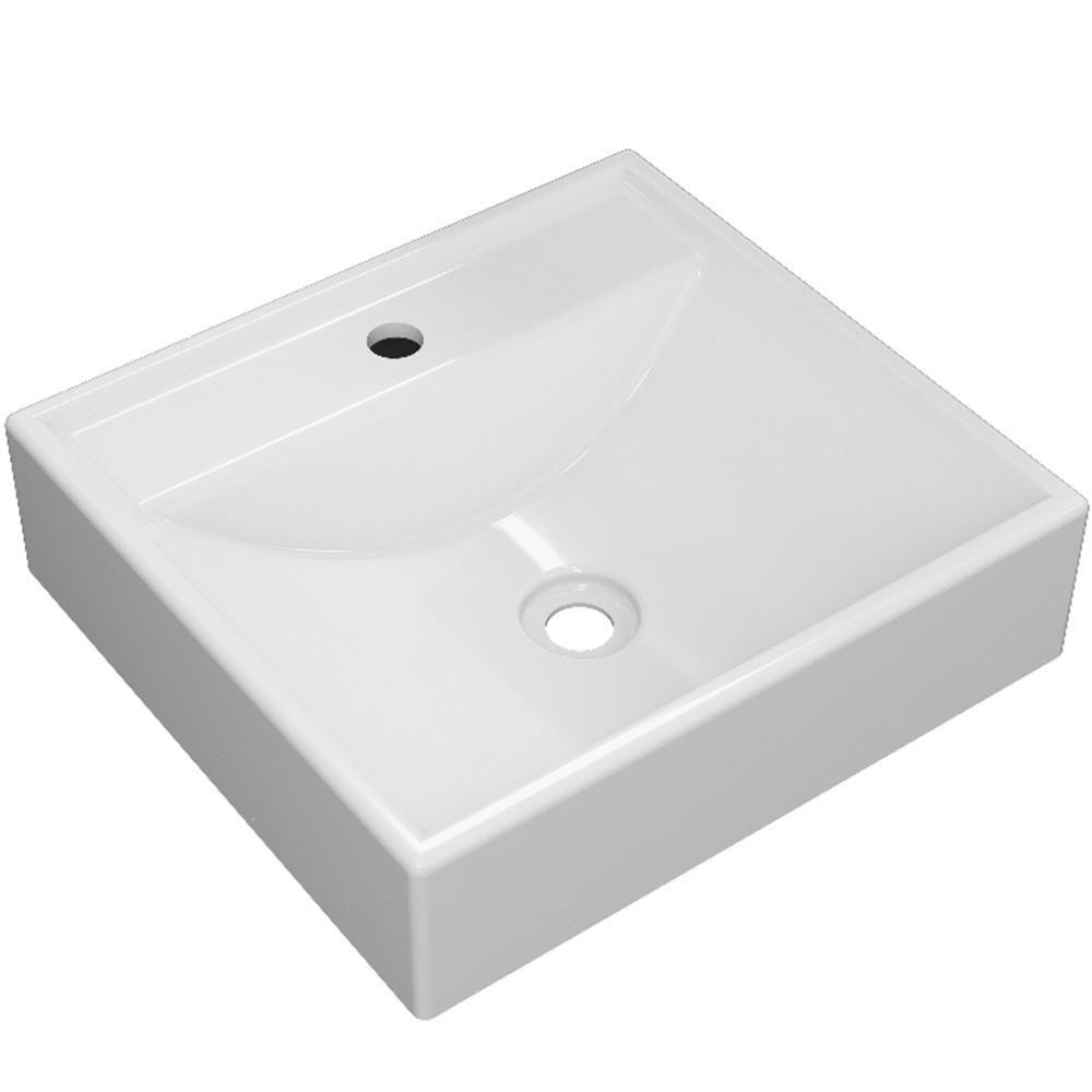 Cuba De Apoio Quadrada Para Banheiro Lavabo C01 Q39W Branco - 1