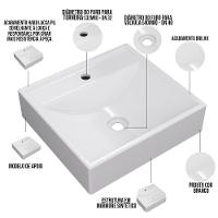 Cuba De Apoio Quadrada Para Banheiro Lavabo C01 Q39W Branco
