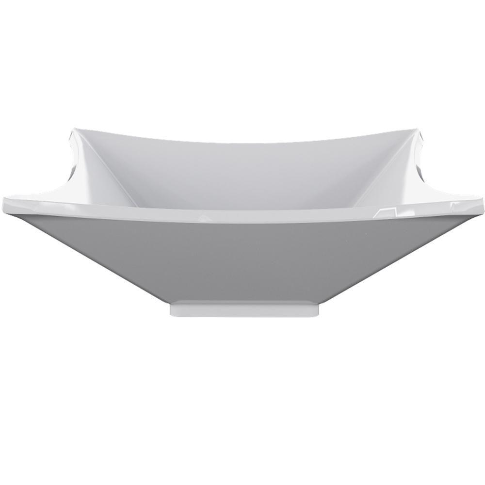 Cuba De Apoio Quadrada Lux Banheiro Lavabo C01 L30 Branco - 2