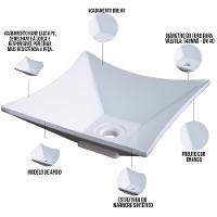 Cuba De Apoio Quadrada Lux Banheiro Lavabo C01 L30 Branco