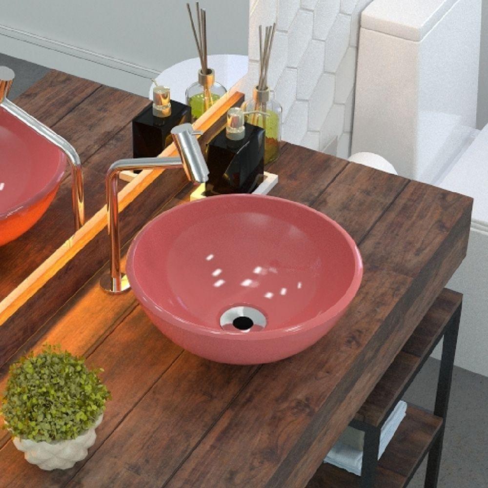 Cuba De Apoio Redonda C01 Para Banheiro R30W Rosa - 3