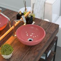 Cuba De Apoio Redonda C01 Para Banheiro R30W Rosa - 3