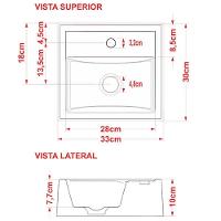 Cuba De Apoio Quadrada C01 Para Banheiro Q32W Preto Brilho - 2