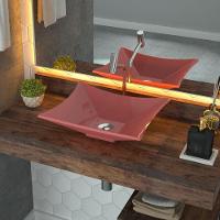 Cuba De Apoio Retangular C01 Para Banheiro Lux L38 Rosa - 5