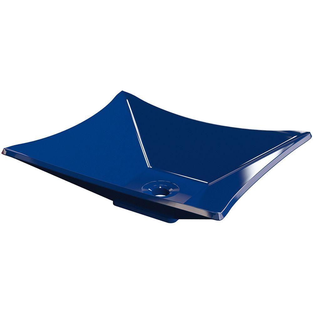 Cuba De Apoio Retangular Para Banheiro Lux L38 Azul Escuro - 1