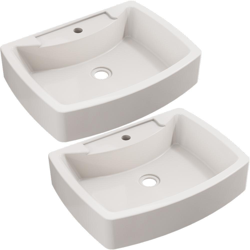 Kit 02 Cubas De Apoio Banheiro Lavabo C01 Rt50 Bege - 1