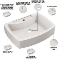 Kit 02 Cubas De Apoio Banheiro Lavabo C01 Rt50 Bege