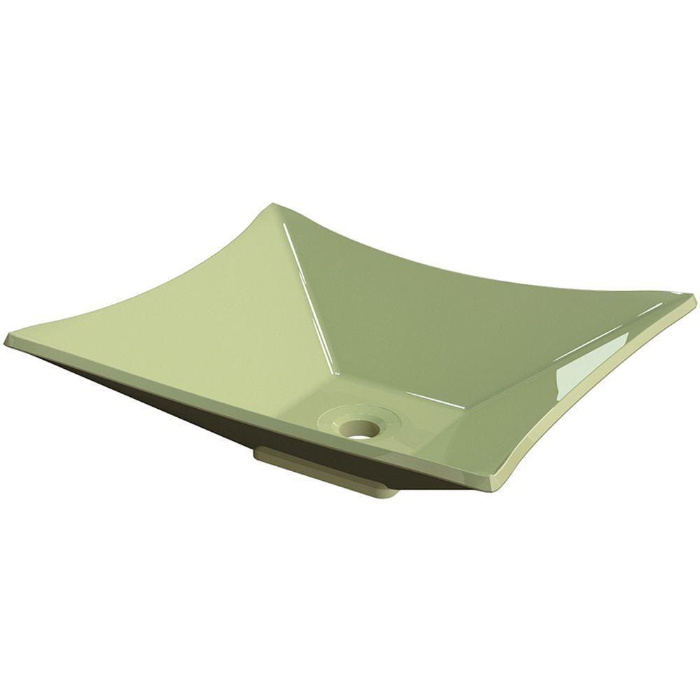 Cuba De Apoio Retangular Para Banheiro Lux L38 Verde Acqua - 1