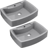 Kit 02 Cubas De Apoio Banheiro Lavabo C01 Rt50 Cinza - 1