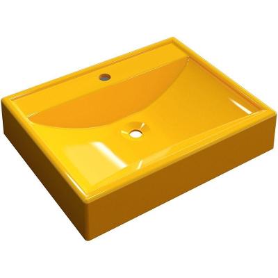 Cuba De Apoio Retangular C01 Para Banheiro Rt49 Amarelo