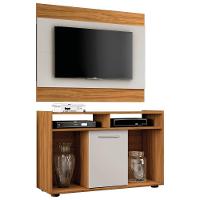 Rack Com Painel Show Para Tv Até 43 Polegadas Freijó Trend E Off White Notável Móveis Freijó Trend/off White - 1