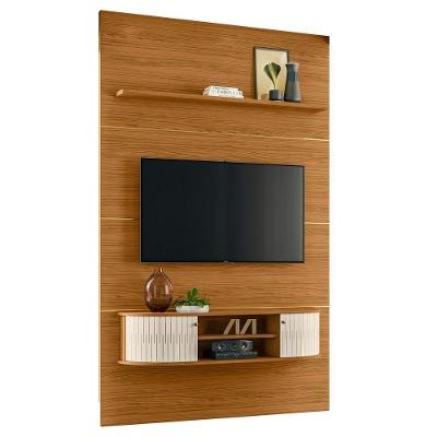 Painel Para Tv 65 Pol Com Bancada Suspensa 154cm Montêz M01 Naturale-off White - Mpozenato