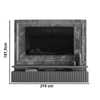 Bancada Suspensa Gaia Tv 75' Com Led Calacata/Off White - 2