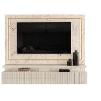 Bancada Suspensa Gaia Tv 75' Com Led Calacata/Off White - 3