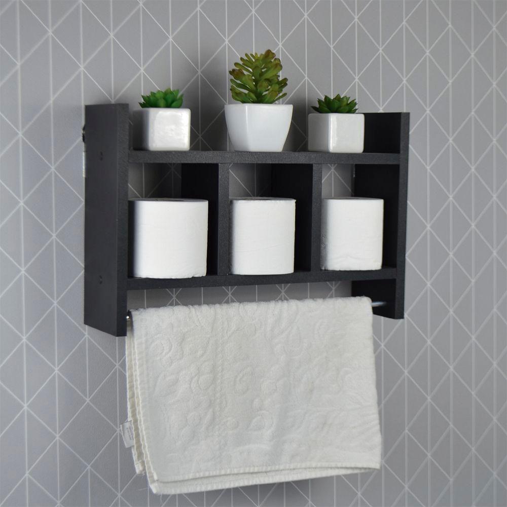 Nicho Toalheiro Preto 45 X 30cm Para Banheiro - 1