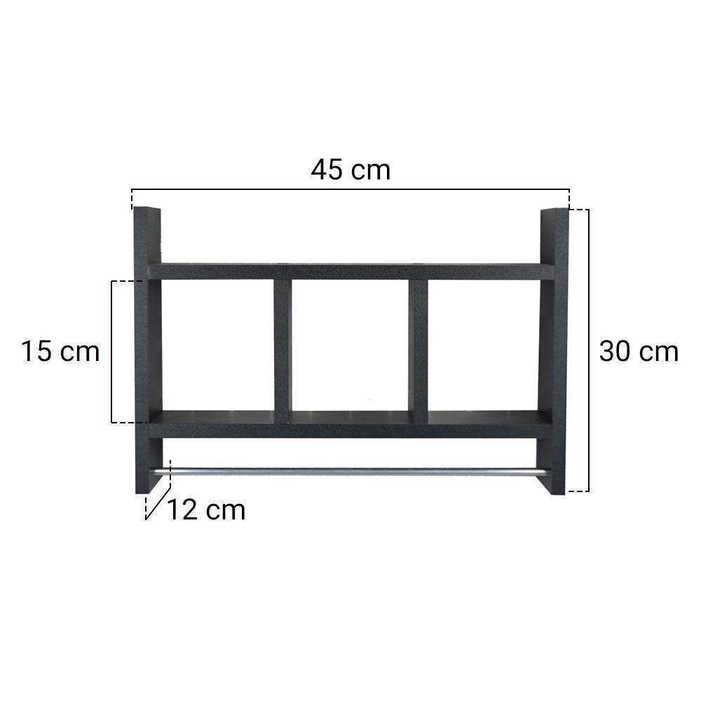 Nicho Toalheiro Preto 45 X 30cm Para Banheiro - 4